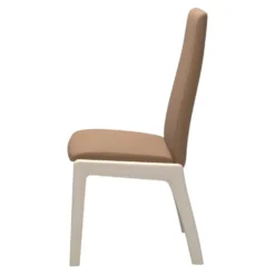 Laurel high stol – läder batick latte/ ben d100 whitewash