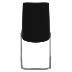 Laurel low stol – läder paloma svart/ underrede d400 krom