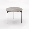 Livorno runt sidobord – betonglaminat/ svart metall