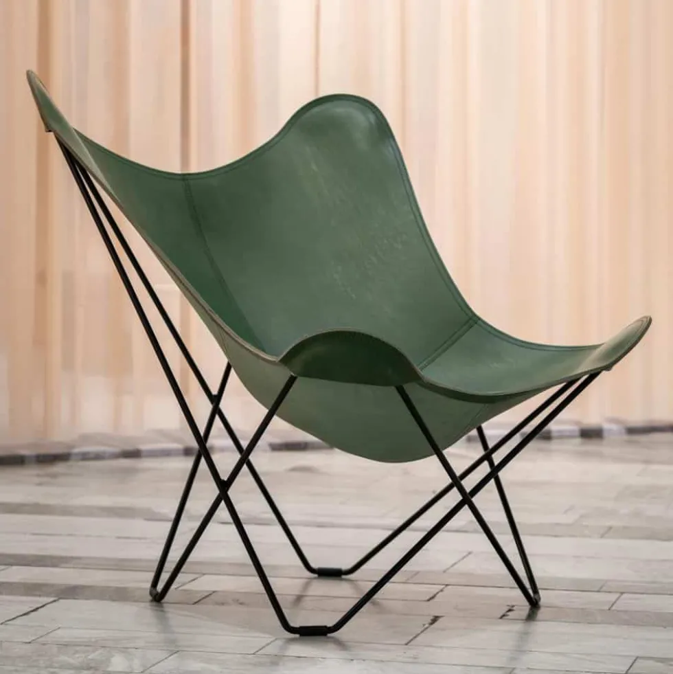Mariposa Butterfly Chair – läder pampa grass green