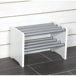 Moa skohylla vitlack 50-80cm justerbar längd