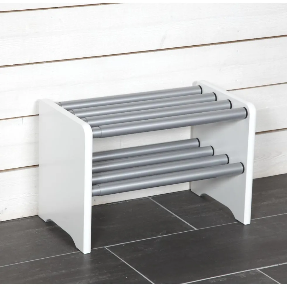 Moa skohylla vitlack 50-80cm justerbar längd