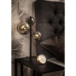 Molekyl bordslampa svart/ rök
