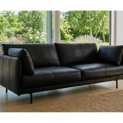 Morvane soffa – läder sauvage 602 svart