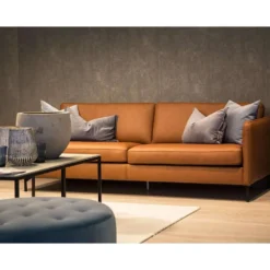 Nordic soffa 3-sits XL – läder diamonds cognac