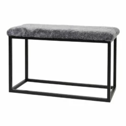 Palle XL – fårskinn Charcoal Grey Silver 27 /svart stål
