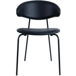 Ram Steel Comfort stol – svart metall/ mocca C15/ läder cansas black
