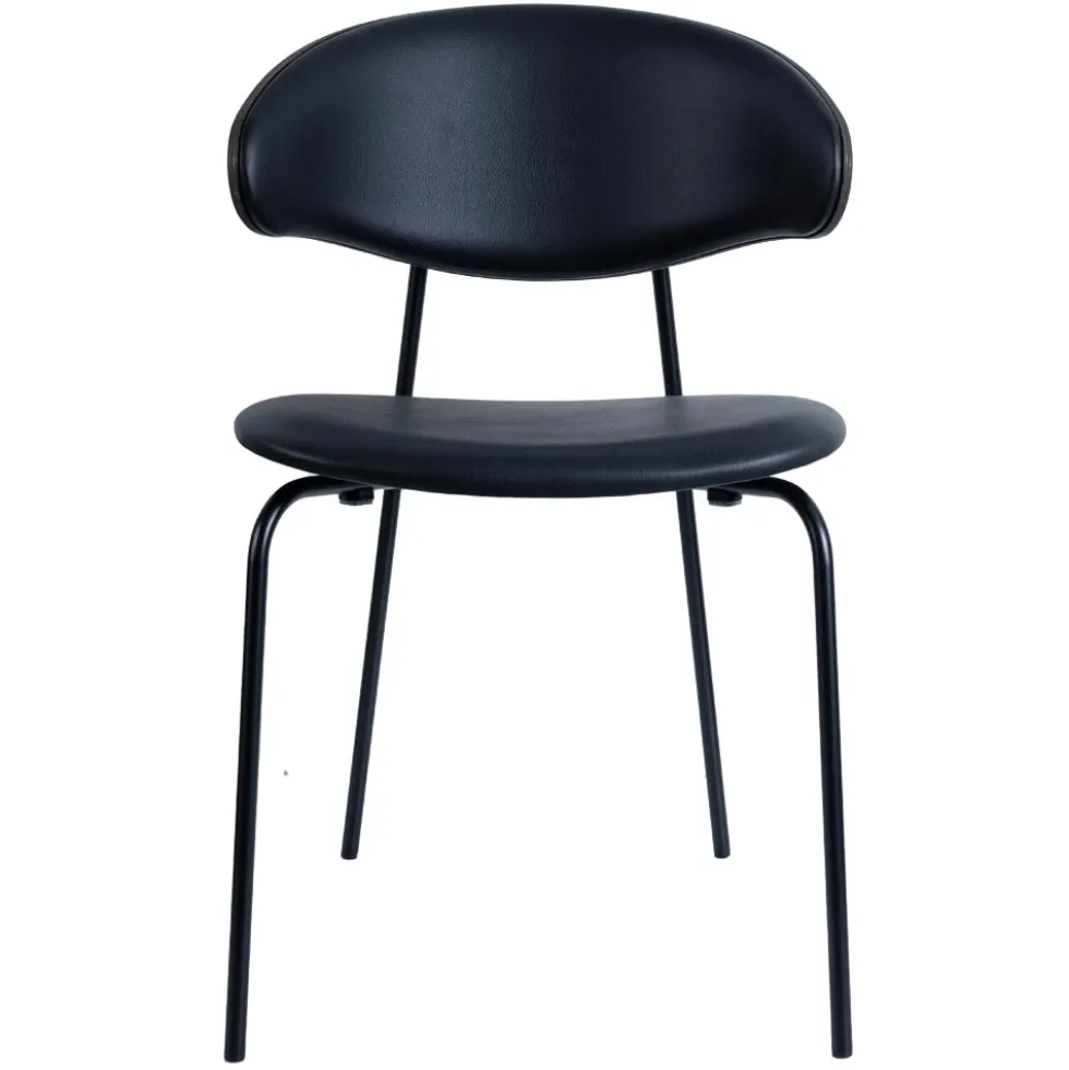 Ram Steel Comfort stol – svart metall/ mocca C15/ läder cansas black