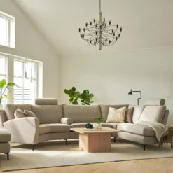 Roma byggbar soffa – tyg Rocco 16 beige