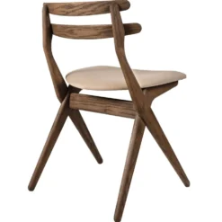 Saks stol – oljad antikbrun ask C12/ tyg grain 61253