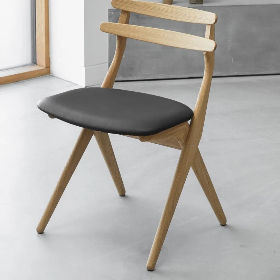 Saks stol – oljad ek C4/ läder cansas black