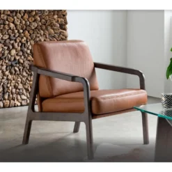 Select fåtölj – läder sauvage 665 brun