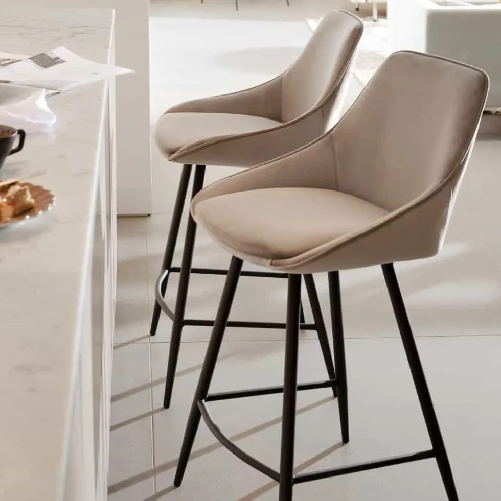 Sierra barstol beige sammet