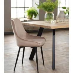 Sierra stol beige sammet