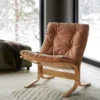 Siesta Classic fåtölj låg – läder hemsen sand
