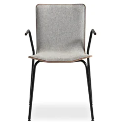 SM802 karmstol lackad valnöt/ tyg brahms 07 brunbeige
