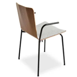 SM802 karmstol lackad valnöt/ tyg brahms 07 brunbeige