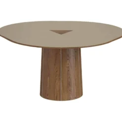 SM33 runt matbord valnöt /beige nanolaminat