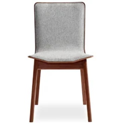 SM807 stol lackad valnöt/ tyg brahms 02 beige
