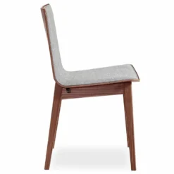 SM807 stol lackad valnöt/ tyg brahms 02 beige