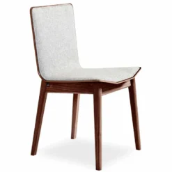 SM807 stol lackad valnöt/ tyg brahms 02 beige