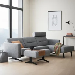 Stressless Stella 2-sits soffa med longseat – tyg Clover grey