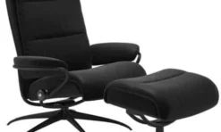 Stressless Tokyo fåtölj inkl. pall – läder paloma svart