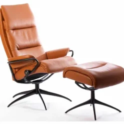 Stressless Tokyo fåtölj & pall – läder Paloma New Cognac