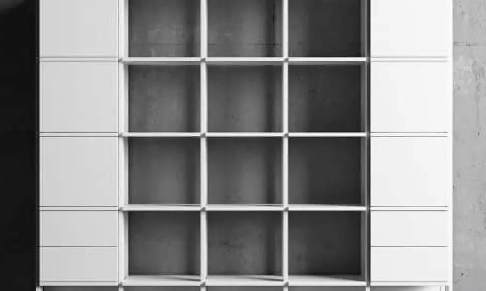 Stripe bokhylla vitlack – 5 sektion