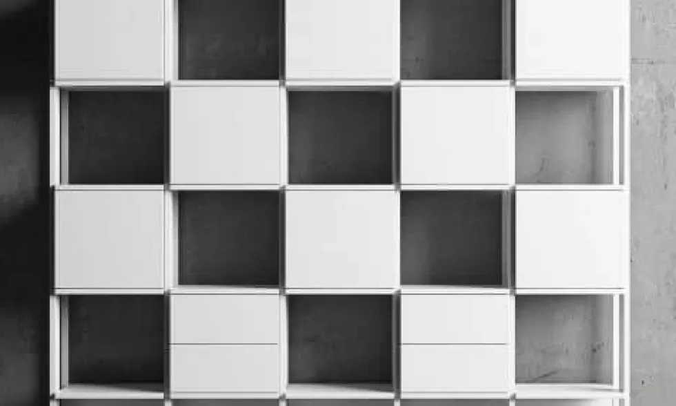 Stripe bokhylla vitlack – 5 sektion