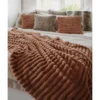 Stripy pläd cognac