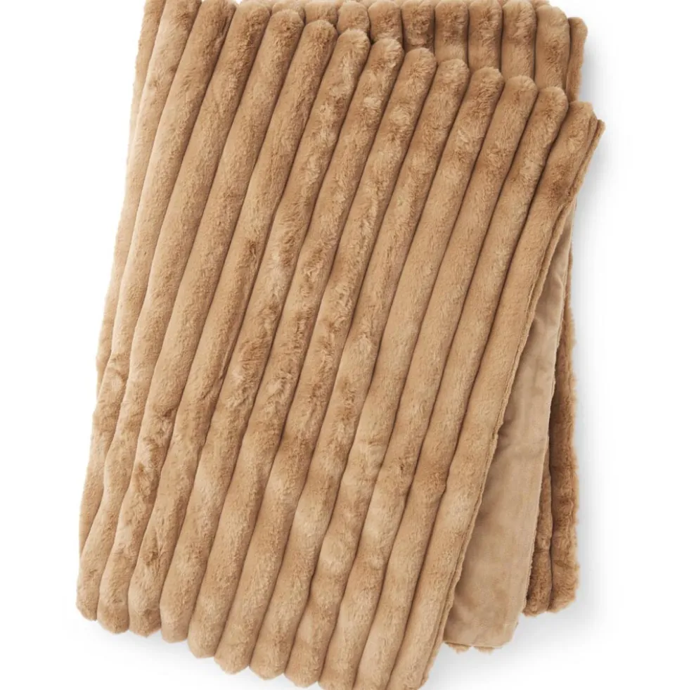 Stripy pläd cognac