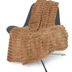 Stripy pläd cognac
