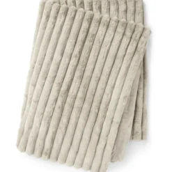 Stripy pläd taupe