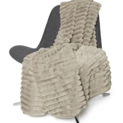 Stripy pläd taupe