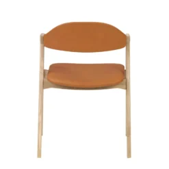 Titan stol vitpigmenterad ek /läder cognac