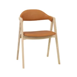 Titan stol vitpigmenterad ek /läder cognac