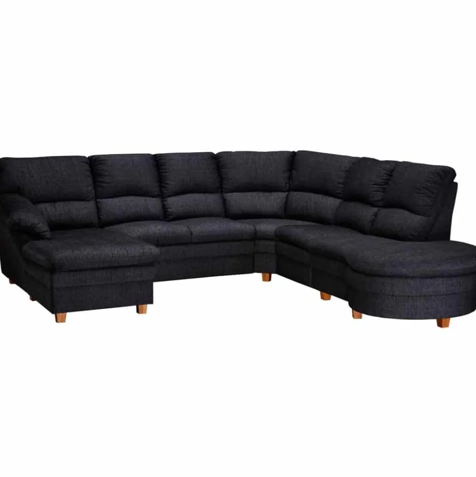 Valetta U-soffa – tyg vera 537 black
