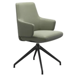 Vanilla low karmstol – läder paloma shadow green /D350 svart