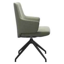 Vanilla low karmstol – läder paloma shadow green /D350 svart