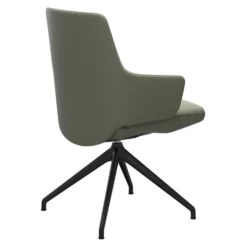 Vanilla low karmstol – läder paloma shadow green /D350 svart