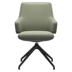 Vanilla low karmstol – läder paloma shadow green /D350 svart