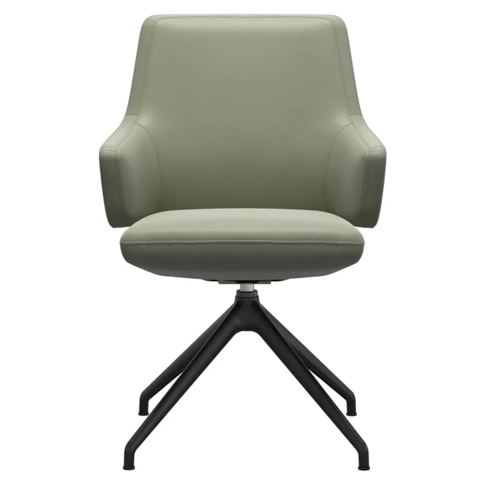 Vanilla low karmstol – läder paloma shadow green /D350 svart