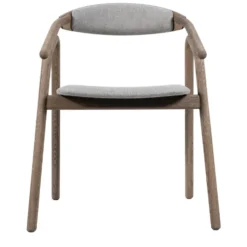 Veifa stol – oljad gråbrun ask C20/ tyg wooly 2151 beige