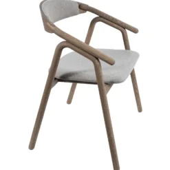 Veifa stol – oljad gråbrun ask C20/ tyg wooly 2151 beige