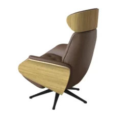 Volden reclinerfåtölj – läder savoy modena brown/ ek/ svart