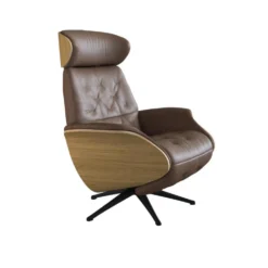 Volden reclinerfåtölj – läder savoy modena brown/ ek/ svart